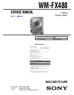 Предварительный просмотр 1 страницы Sony Walkman WM-FX488 Service Manual