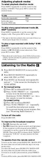 Preview for 5 page of Sony Walkman WM-FX675 User Manual