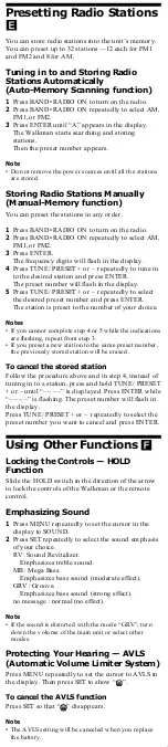 Preview for 6 page of Sony Walkman WM-FX675 User Manual