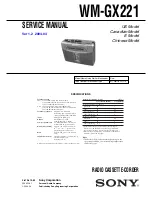 Preview for 1 page of Sony Walkman WM-GX221 Service Manual