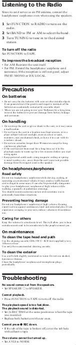 Preview for 5 page of Sony Walkman WM-GX221 User Manual