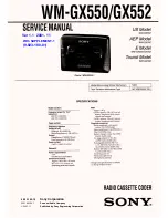 Preview for 1 page of Sony Walkman WM-GX550 Service Manual