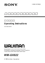 Preview for 1 page of Sony WALKMAN WM-GX822 Operating Instructions Manual