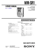 Preview for 1 page of Sony Walkman WM-SR1 Service Manual