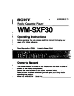 Preview for 1 page of Sony Walkman WM-SXF30 Operating Instructions