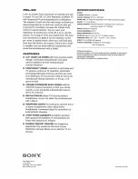 Preview for 2 page of Sony Watchman FDL-22 Specifications