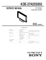 Preview for 2 page of Sony WEGA KDE-37XS955 Service Manual