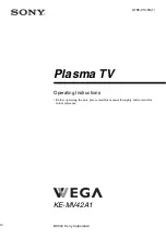 Предварительный просмотр 1 страницы Sony WEGA KE-MV42A1 Operating Instructions Manual