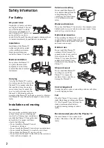 Предварительный просмотр 2 страницы Sony WEGA KE-MV42A1 Operating Instructions Manual