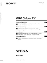 Preview for 1 page of Sony Wega KE-P37M1 Operating Instructions Manual