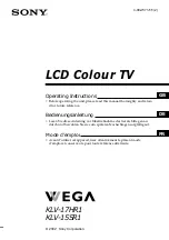 Sony WEGA KLV 15SR1 Operating Instructions Manual preview