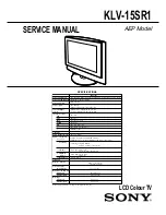 Preview for 1 page of Sony WEGA KLV 15SR1 Service Manual