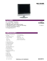 Preview for 1 page of Sony WEGA KLV 15SR1 Specifications