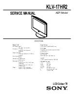 Preview for 1 page of Sony WEGA KLV-17HR2 Service Manual