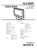 Предварительный просмотр 1 страницы Sony WEGA KLV-23HR1 Service Manual