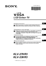 Sony WEGA KLV-23HR3 Operating Instructions Manual предпросмотр