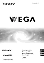 Sony WEGA KLV-30MR1 Operating Instructions Manual предпросмотр