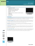 Sony WEGA KLV-S19A10 Specifications preview