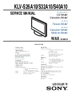 Preview for 2 page of Sony WEGA KLV-S26A10 Service Manual