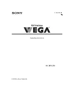 Предварительный просмотр 1 страницы Sony WEGA KV 20FA210 Operating Instructions Manual