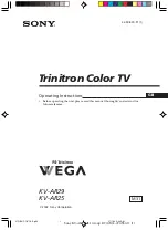 Предварительный просмотр 1 страницы Sony WEGA KV-AR25 Operating Instructions Manual