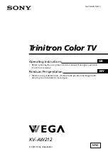 Sony wega kv-aw212 Operating Instructions Manual preview