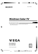 Sony Wega KV-HA142 Operating Instructions Manual preview