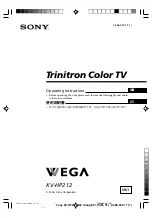 Sony Wega KV-HP212 Operating Instructions Manual preview