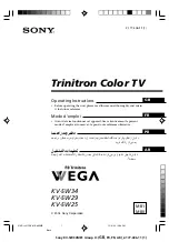 Sony Wega KV-SW34 Operating Instructions Manual предпросмотр