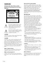 Preview for 2 page of Sony WEGA KZ 42TS1 Operating Instructions Manual