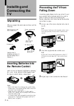 Preview for 4 page of Sony WEGA KZ 42TS1 Operating Instructions Manual