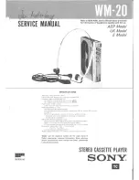 Sony WM-20 Service Manual preview