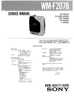 Preview for 1 page of Sony WM-F2078 Service Manual