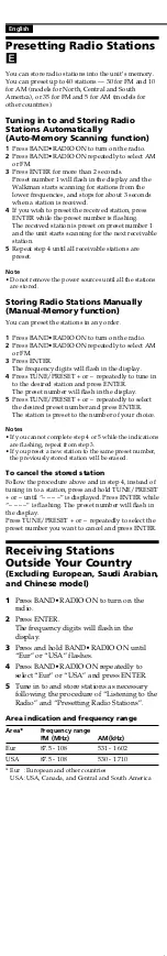 Preview for 5 page of Sony WM-FX521 - Walkman User Manual