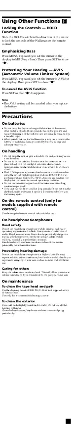 Preview for 6 page of Sony WM-FX521 - Walkman User Manual