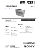 Preview for 1 page of Sony WM-FX671 Service Manual