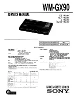 Preview for 1 page of Sony WM-GX90 Service Manual