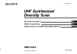 Предварительный просмотр 1 страницы Sony WRR-802A Operating Instructions Manual