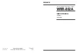 Sony WRR-802A Service Manual preview