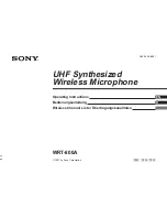 Предварительный просмотр 1 страницы Sony WRT-800A Operating Instructions Manual