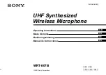 Предварительный просмотр 1 страницы Sony WRT-807B Operating Instructions Manual