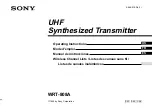 Sony WRT-808A Operating Instructions Manual предпросмотр