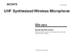 Preview for 1 page of Sony WRT-867A Operating Instructions Manual