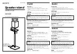 Preview for 1 page of Sony WS-SD3 Installation Manual