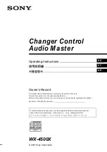 Preview for 1 page of Sony WX-4500X Installation/Connections Operating Instructions Manual