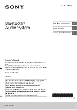 Sony WX-850BT Operating Instructions Manual preview