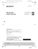 Sony WX-920BT Operating Instructions Manual preview
