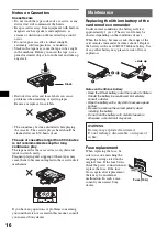 Предварительный просмотр 16 страницы Sony WX-VX55 Operating Instructions Manual