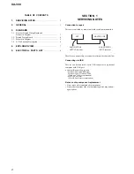 Предварительный просмотр 2 страницы Sony XA 300 Service Manual