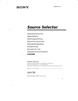 Sony XA-C30 - 2 Output Selector Operating Instructions Manual preview